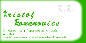 kristof romanovics business card